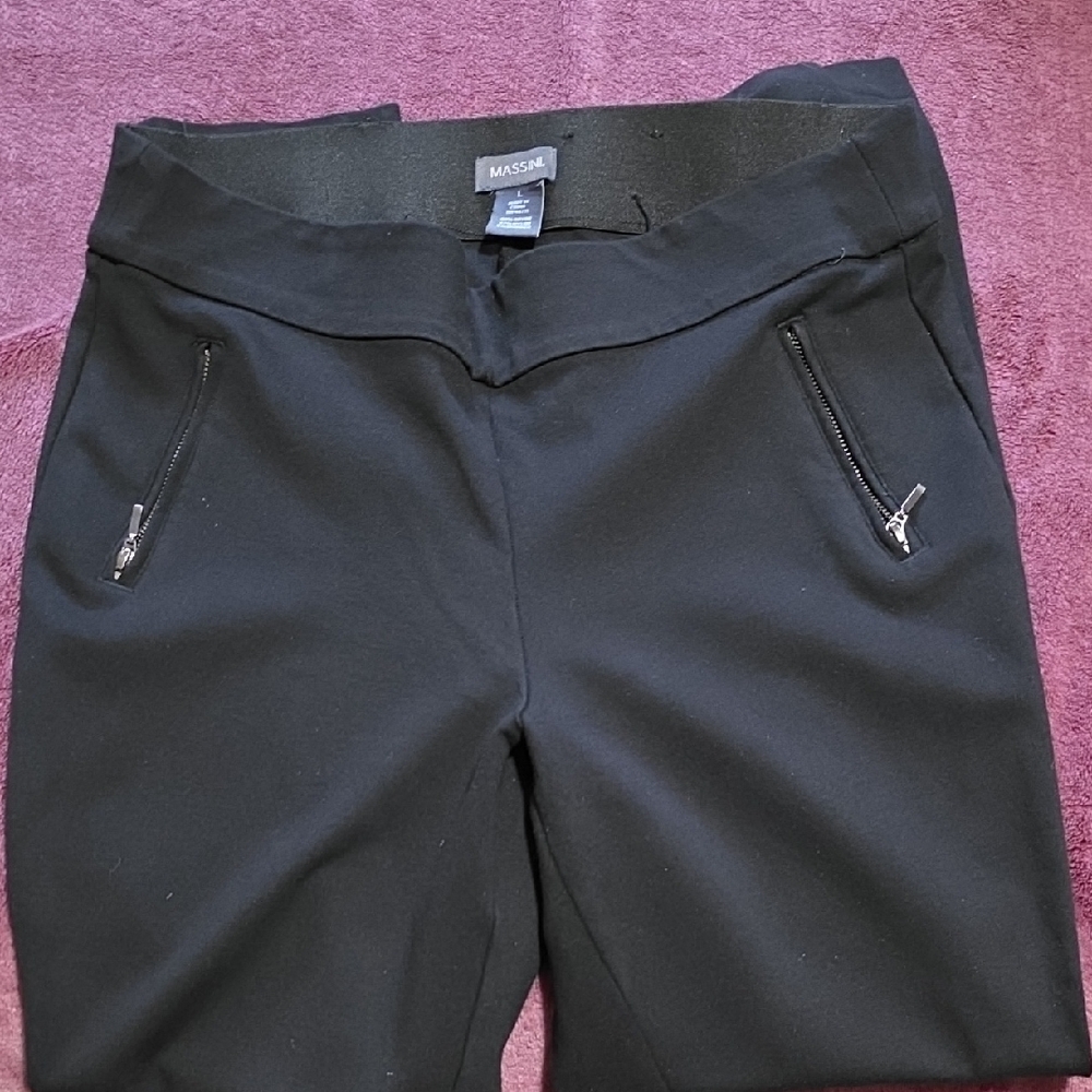 ⚡️5/$20…Massini Elegant Black Trousers with Zipper Accents